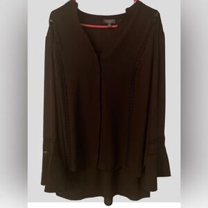 The Limited Black slightly sheer w/ Bell sleeve blouse. Size 1X